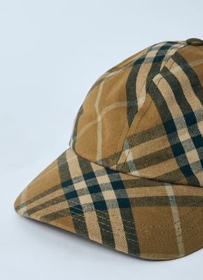 Gorra de béisbol de algodón con estampado de cuadros Burberry