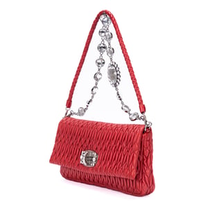 Miu Miu Crystal Cloque  en Red Cuero de ternero