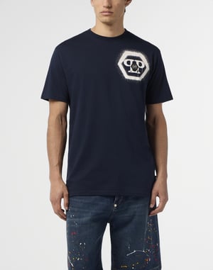 Round Neck T-Shirt Spray Hexagon
