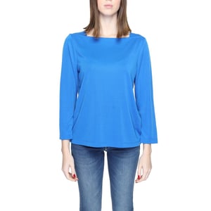 Top de cuello de barco con mangas de 34 pulgadas