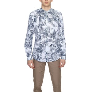 Camisa Casual de Manga Larga con Estampado de Palmera