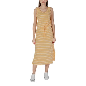 Vestido Midi Rayado con Cintura Ajustable