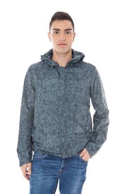 Chaqueta con capucha de estampado moteado