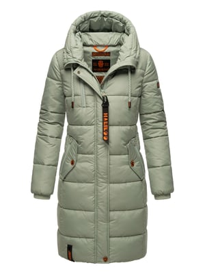Marikoo abrigo de invierno mujer – Largo acolchado con capucha y bolsillos