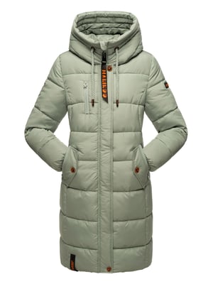 Marikoo abrigo de invierno mujer – Largo acolchado con capucha y bolsillos