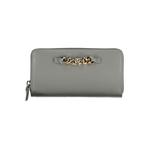 Cartera con cremallera en forma de cadena Gris