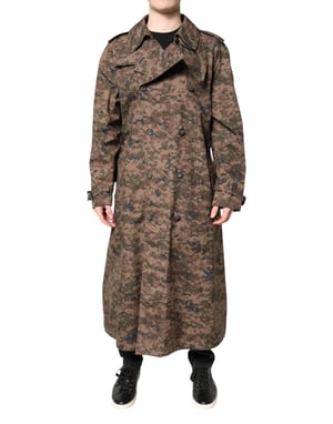 Abrigo Trench Largo de Camuflaje