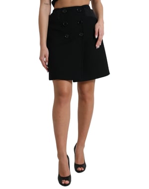 Falda Mini Aline de Doble Botonadura