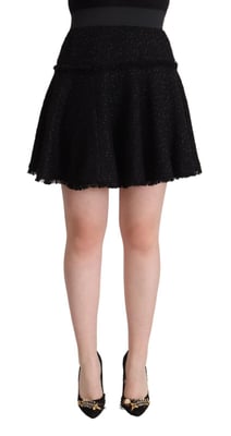 Falda corta de tweed negra Aline