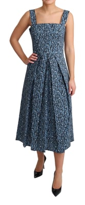 Vestido midi de algodón impreso estilo Aline