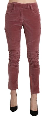 Pantalones Skinny de Terciopelo con Detalle de Cremallera