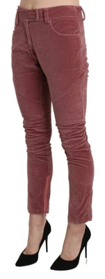Pantalones Skinny de Terciopelo con Detalle de Cremallera