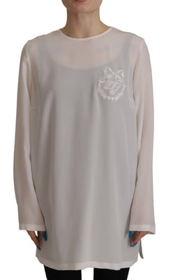 Blusa de seda de Dolce Gabbana de manga larga y cuello redondo