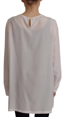 Blusa de seda de Dolce Gabbana de manga larga y cuello redondo