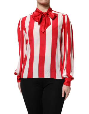 Blusa de seda con cuello de lazo