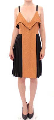 Vestido Midi Plisado Color Mostaza