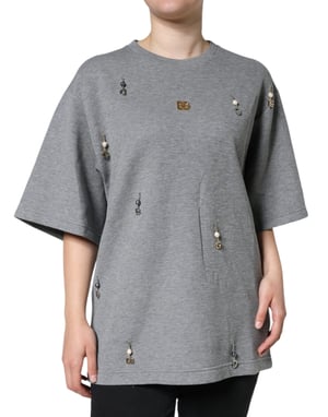 Camisa de algodón gris Dolce Gabbana Tsh84630