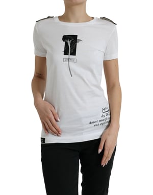 Camiseta de manga corta con cuello redondo floral
