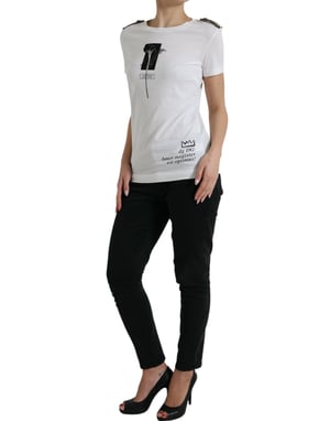 Camiseta de manga corta con cuello redondo floral