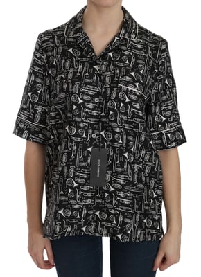 Camisa de Seda con Instrumentos Musicales Dolce Gabbana