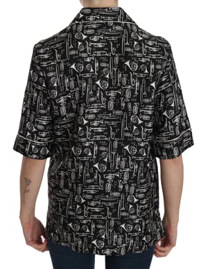 Camisa de Seda con Instrumentos Musicales Dolce Gabbana