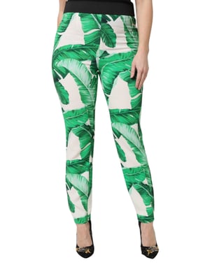Pantalones Impresos de Cintura Alta Ajustados