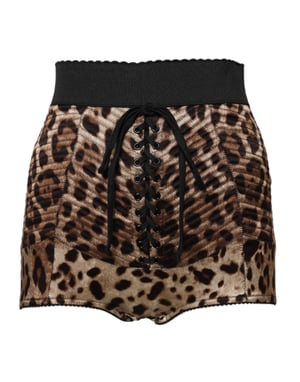 Pantalones Cortos con Estampado Animal y Cordones
