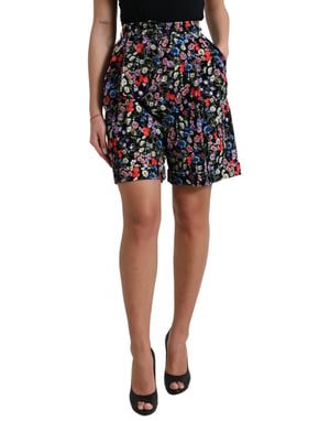 Pantalones Cortos de Cintura Alta con Estampado Floral