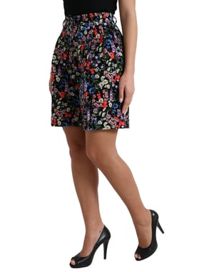 Pantalones Cortos de Cintura Alta con Estampado Floral