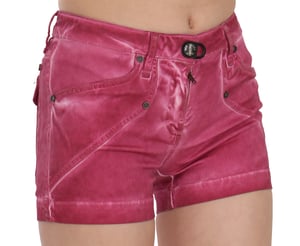 Plein Sud Pan70241 Pantalones Cortos de Mezclilla Rosa