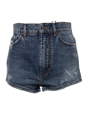 Pantalones cortos de mezclilla desgastados
