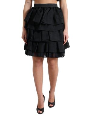 Falda Mini de Capas con Volantes de Seda