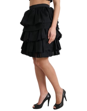 Falda Mini de Capas con Volantes de Seda