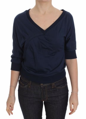 Top de punto con escote en V estilo casual