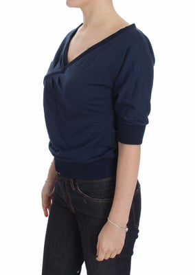 Top de punto con escote en V estilo casual