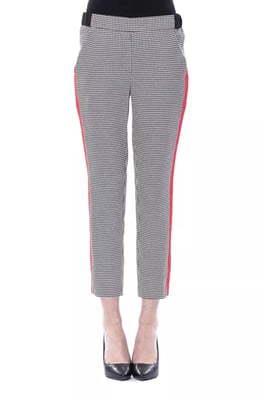 Pantalones Cortos de Houndstooth con Raya Roja en los Laterales