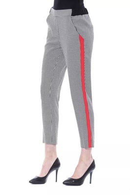 Pantalones Cortos de Houndstooth con Raya Roja en los Laterales