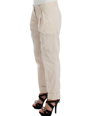 Pantalones Beiges Con Pliegues y Puños