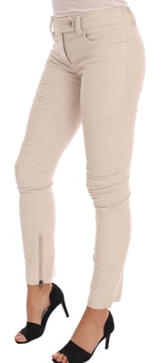 Pantalones de pana con cremallera estilo motorista