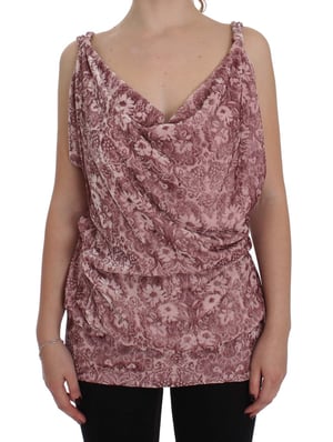 Blusa Sin Mangas de Cuello Cowl de Terciopelo