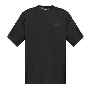Camiseta Negra Holgada Con Logotipo Monocromático De Dsquared2