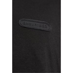 Camiseta Negra Holgada Con Logotipo Monocromático De Dsquared2