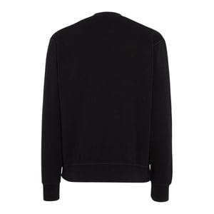 Sudadera Negra De Cuello Redondo Dsquared2 Con Logotipo Icónico Blanco Grande