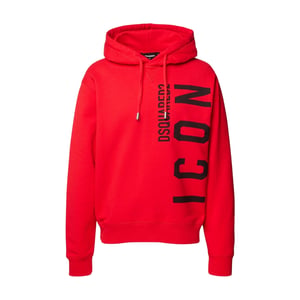 Sudadera Con Capucha Roja Dsquared2 Con Logotipo Icónico Negro Grande