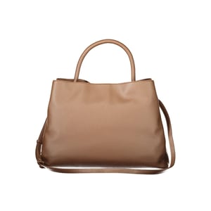 Bolso de mano caramelo con cierre de cremallera