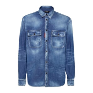 Camisa De Trabajo Con Bolsillo Relax Dan De Dsquared2 En Azul Marino