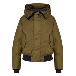 Chaqueta Bomber Con Capucha Verde Militar Techno Down De Dsquared2