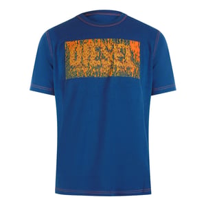 Camiseta Azul Con Logos De Diesel Block
