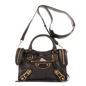 Balenciaga Ltd Ed. Edge Mini  en Black Cuero de ternero