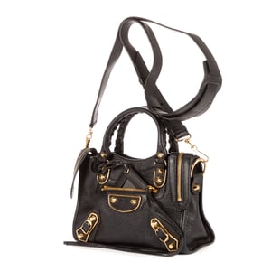 Balenciaga Ltd Ed. Edge Mini  en Black Cuero de ternero